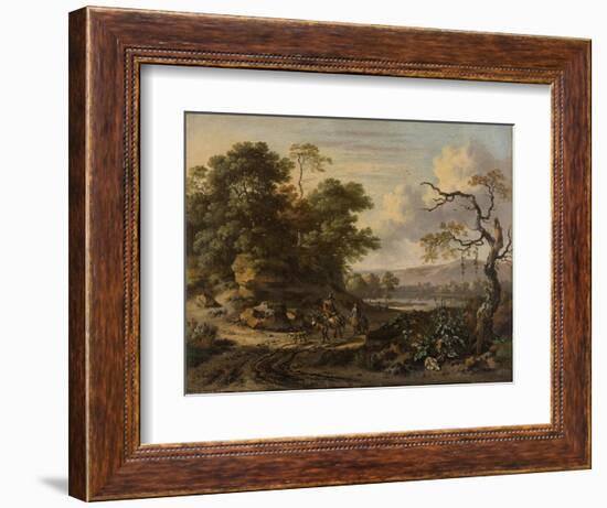 Landscape with a Man Riding a Donkey-Jan Wijnants-Framed Art Print