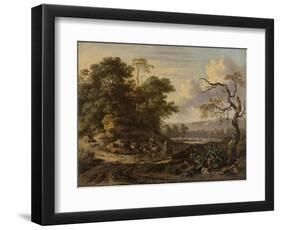 Landscape with a Man Riding a Donkey-Jan Wijnants-Framed Art Print