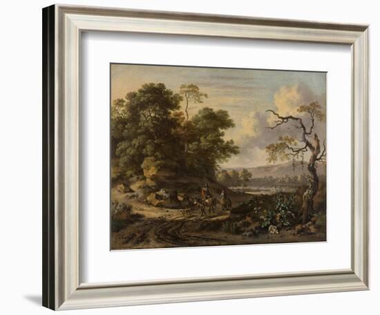 Landscape with a Man Riding a Donkey-Jan Wijnants-Framed Art Print