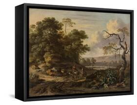 Landscape with a Man Riding a Donkey-Jan Wijnants-Framed Stretched Canvas
