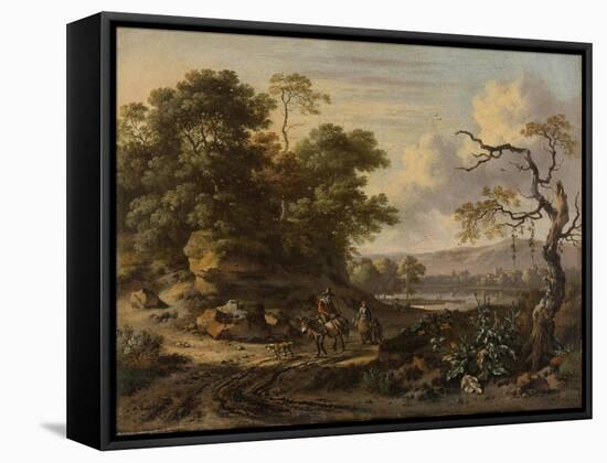 Landscape with a Man Riding a Donkey-Jan Wijnants-Framed Stretched Canvas