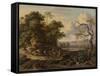 Landscape with a Man Riding a Donkey-Jan Wijnants-Framed Stretched Canvas