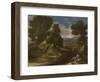 Landscape with a Man Scooping Water from a Stream, Ca 1637-Nicolas Poussin-Framed Giclee Print