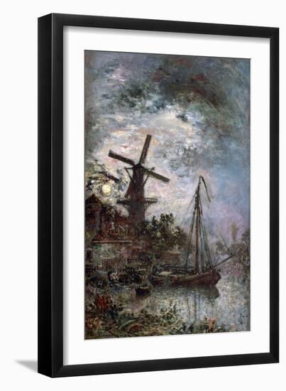 Landscape with a Mill, 1888-Johan Barthold Jongkind-Framed Premium Giclee Print