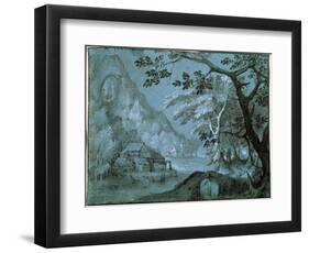 Landscape with a Mill by a Mountain Lake, C1610-C1620S-Adriaen van Stalbemt-Framed Giclee Print