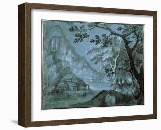 Landscape with a Mill by a Mountain Lake, C1610-C1620S-Adriaen van Stalbemt-Framed Giclee Print