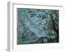 Landscape with a Mill by a Mountain Lake, C1610-C1620S-Adriaen van Stalbemt-Framed Giclee Print