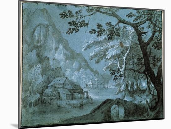 Landscape with a Mill by a Mountain Lake, C1610-C1620S-Adriaen van Stalbemt-Mounted Giclee Print