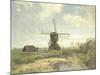 Landscape with a Mill Near the Water in the Foreground Left a Man with a Fishing Rod in a Shed-Paul Joseph Constantin Gabriel-Mounted Art Print