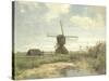 Landscape with a Mill Near the Water in the Foreground Left a Man with a Fishing Rod in a Shed-Paul Joseph Constantin Gabriel-Stretched Canvas