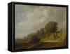 Landscape with a Path-Salomon van Ruysdael-Framed Stretched Canvas