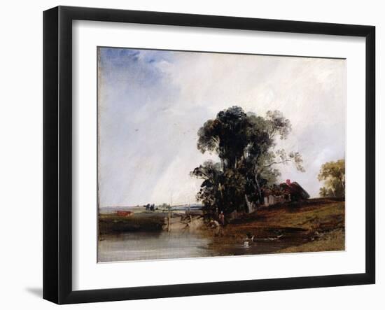 Landscape with a Pond, C.1825-26 (Oil on Canvas)-Richard Parkes Bonington-Framed Giclee Print