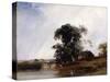Landscape with a Pond, C.1825-26 (Oil on Canvas)-Richard Parkes Bonington-Stretched Canvas