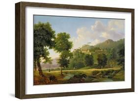 Landscape with a Rider, C.1808-10-Jean Victor Bertin-Framed Giclee Print