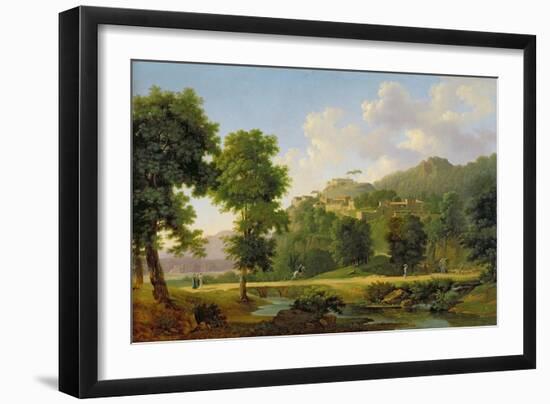 Landscape with a Rider, C.1808-10-Jean Victor Bertin-Framed Giclee Print