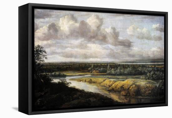 Landscape with a River, 1650-1655-Phillips de Koninck-Framed Stretched Canvas