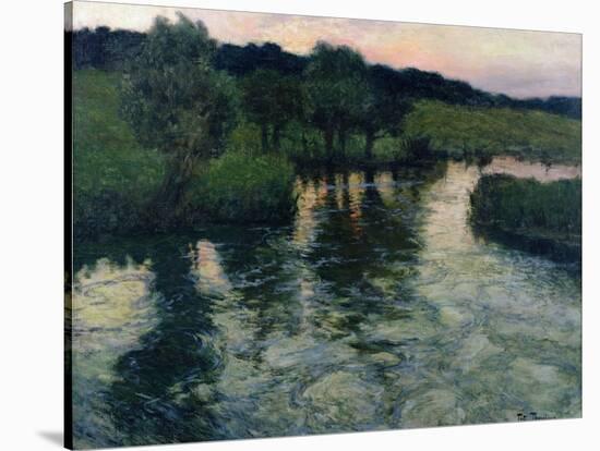 Landscape with a River-Fritz Thaulow-Stretched Canvas