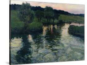 Landscape with a River-Fritz Thaulow-Stretched Canvas