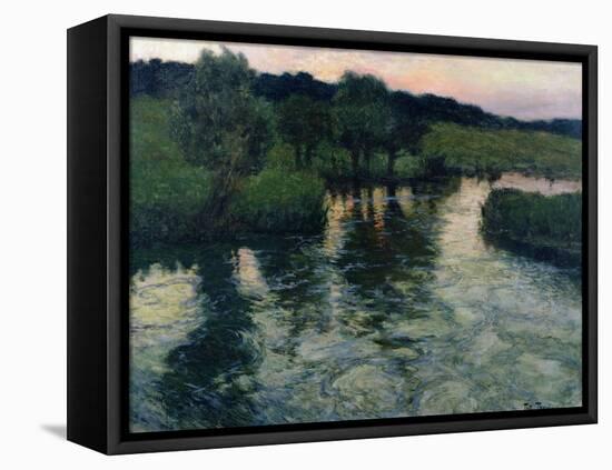 Landscape with a River-Fritz Thaulow-Framed Stretched Canvas