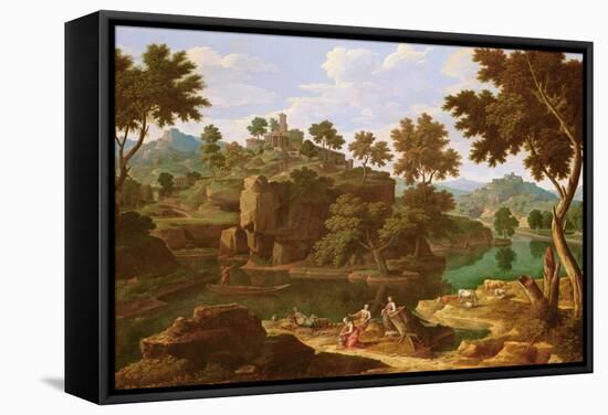 Landscape with a River-Etienne Allegrain-Framed Stretched Canvas