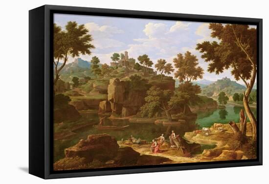 Landscape with a River-Etienne Allegrain-Framed Stretched Canvas