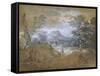 Landscape with a Road at the Edge of a Wood-Thomas Gainsborough-Framed Stretched Canvas