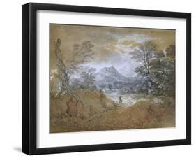 Landscape with a Road at the Edge of a Wood-Thomas Gainsborough-Framed Giclee Print