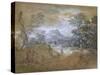 Landscape with a Road at the Edge of a Wood-Thomas Gainsborough-Stretched Canvas