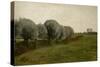 Landscape with a row of trees, 1880-Vilhelm Hammershoi-Stretched Canvas