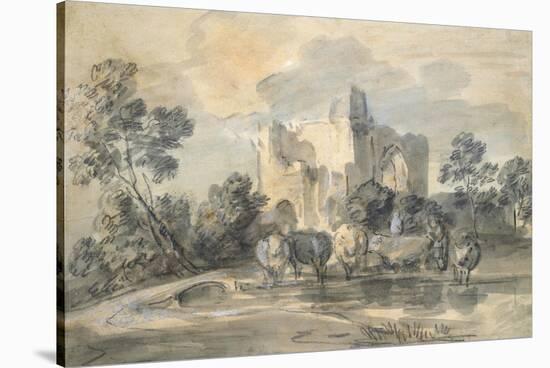 Landscape with a Ruined Castle-Thomas Gainsborough-Stretched Canvas