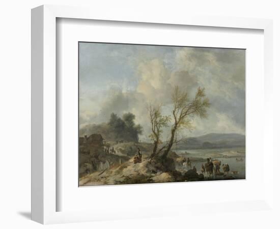 Landscape with a Sandy Path, Philips Wouwerman-Philips Wouwerman-Framed Art Print