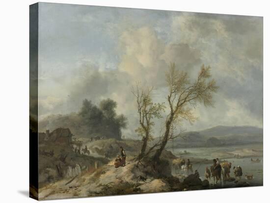 Landscape with a Sandy Path, Philips Wouwerman-Philips Wouwerman-Stretched Canvas