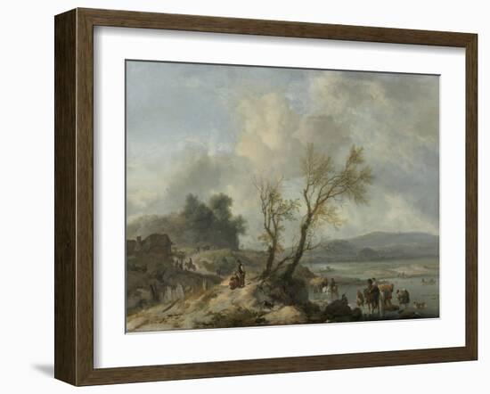 Landscape with a Sandy Path, Philips Wouwerman-Philips Wouwerman-Framed Art Print