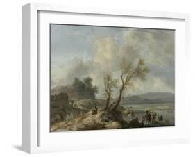 Landscape with a Sandy Path, Philips Wouwerman-Philips Wouwerman-Framed Art Print