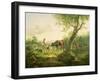 Landscape with a Shepherd, 1826-Friedrich Gauermann-Framed Giclee Print