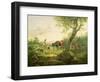 Landscape with a Shepherd, 1826-Friedrich Gauermann-Framed Giclee Print