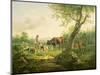 Landscape with a Shepherd, 1826-Friedrich Gauermann-Mounted Giclee Print