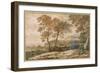 Landscape with a Shepherd and His Dog-Claude Lorraine-Framed Giclee Print