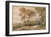 Landscape with a Shepherd and His Dog-Claude Lorraine-Framed Giclee Print