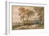 Landscape with a Shepherd and His Dog-Claude Lorraine-Framed Giclee Print