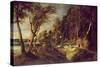 Landscape with a Shepherd-Peter Paul Rubens-Stretched Canvas