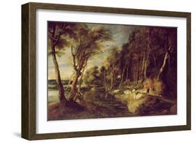 Landscape with a Shepherd-Peter Paul Rubens-Framed Giclee Print