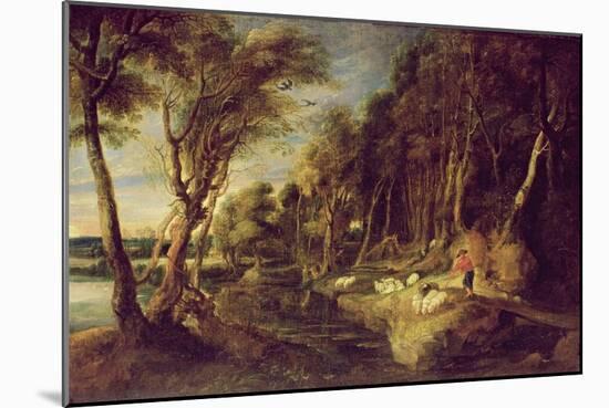 Landscape with a Shepherd-Peter Paul Rubens-Mounted Giclee Print