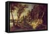 Landscape with a Shepherd-Peter Paul Rubens-Framed Stretched Canvas