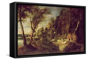 Landscape with a Shepherd-Peter Paul Rubens-Framed Stretched Canvas
