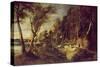 Landscape with a Shepherd-Peter Paul Rubens-Stretched Canvas