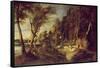 Landscape with a Shepherd-Peter Paul Rubens-Framed Stretched Canvas