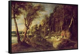 Landscape with a Shepherd-Peter Paul Rubens-Framed Stretched Canvas