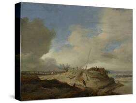 Landscape with a Sign Post-Philips Wouwerman-Stretched Canvas