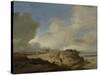 Landscape with a Sign Post-Philips Wouwerman-Stretched Canvas